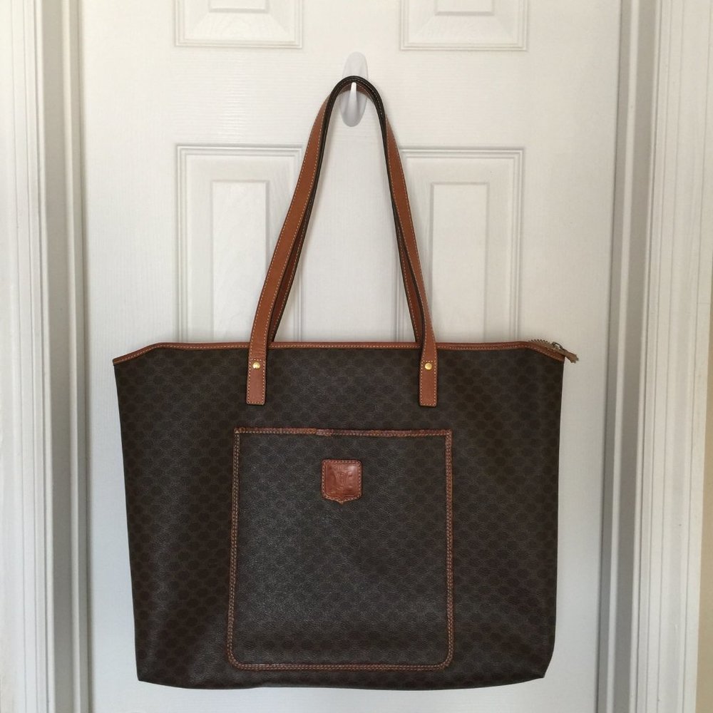 Vintage Celine genuine monogram tote bag (handles replaced)